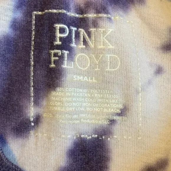 Pink Floyd Top Small Tie Dye Filmore Pyramid Retro T-Shirt Hippie 70s Rock Band - Picture 5 of 12